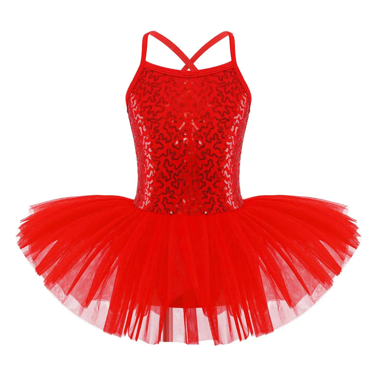 Girls Shiny Sequins Tutu Ballet Dance Dress Leotard Skate Wear Ballerina Fairy Party Costume