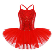 Girls Shiny Sequins Tutu Ballet Dance Dress Leotard Skate Wear Ballerina Fairy Party Costume