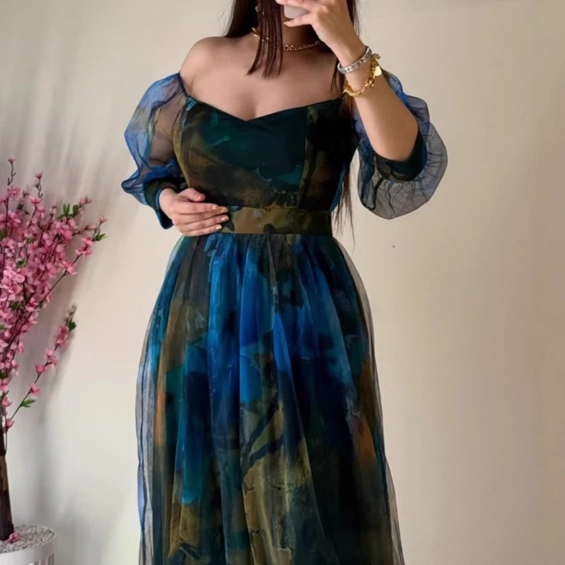 Gwendoline's Off Shoulder Long Sleeve Evening Dress