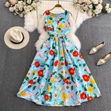 Spring Races Floral Tank Dress with Pockets