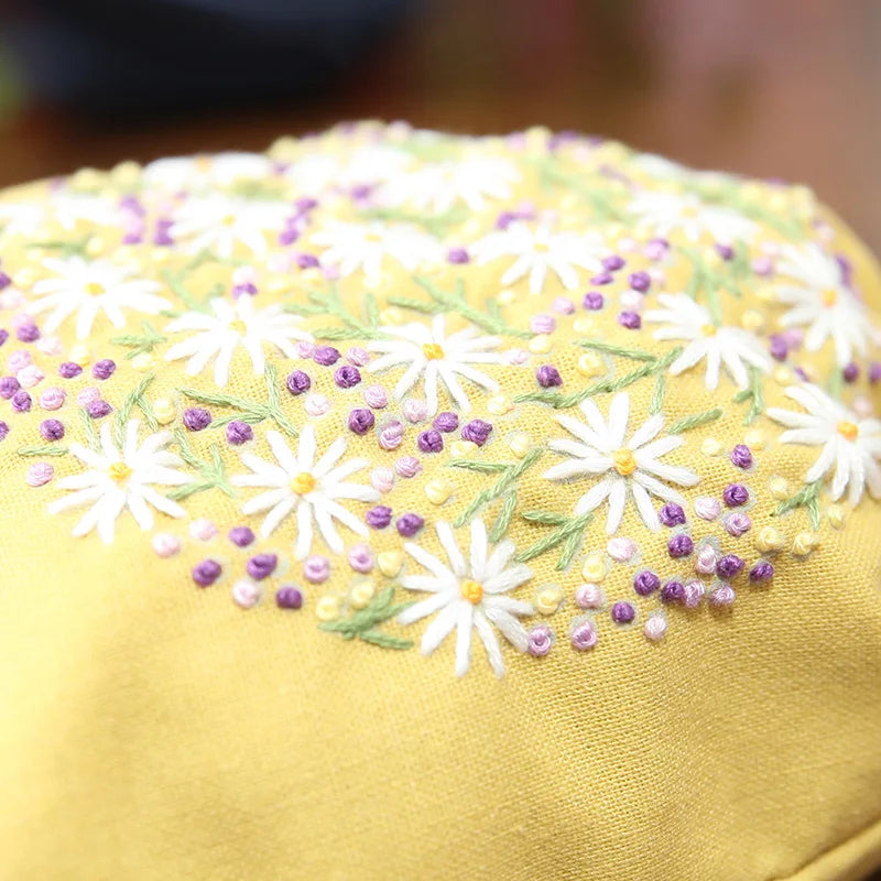 DIY Storage Drawstring Bag Embroidery Kit with Hoop DIY Craft Kits