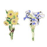 Van Gogh Sunflower Iris Brooch Enamel Pins