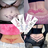Pink Flame Wings Temporary Tattoo