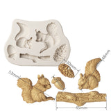 Squirrel Silicone Mould DIY Cake Baking Decoration Fudge Cookie Chocolate Soap Clay Resin Mould