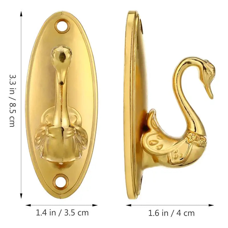2pcs Golden Swans Curtain Tieback Hooks