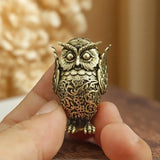 See No Evil, Hear No Evil, Speak No Evil Brass Owl Statues Tea Pets