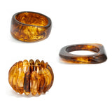 3 Styles Resin Acrylic Bangles Wide Bracelets