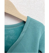 Plush Girls Ballet Wrap Tops Long Sleeve Dance Warm Up Sweater