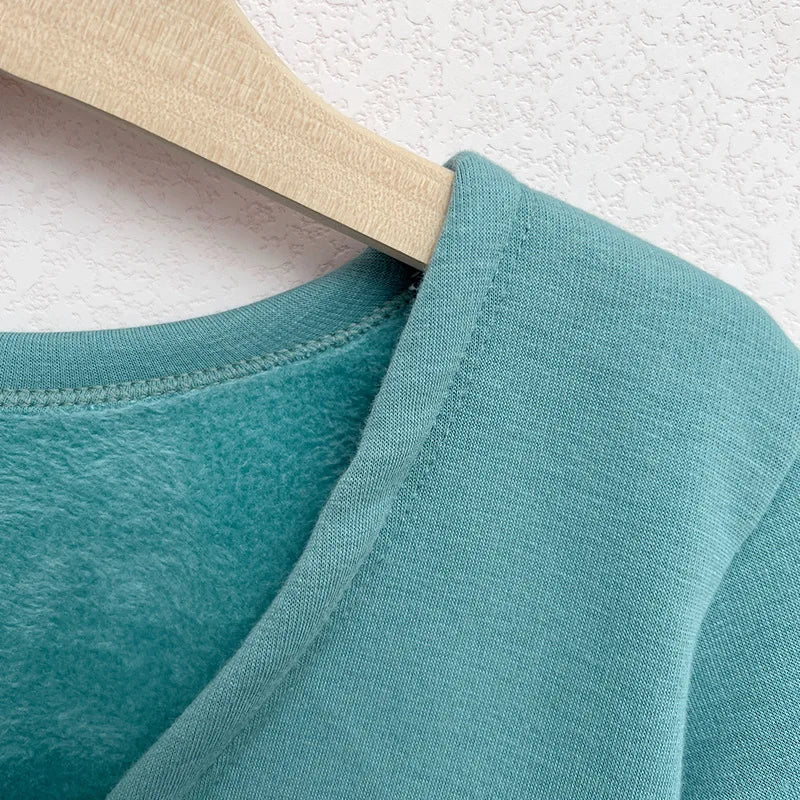 Plush Girls Ballet Wrap Tops Long Sleeve Dance Warm Up Sweater