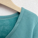 Plush Girls Ballet Wrap Tops Long Sleeve Dance Warm Up Sweater