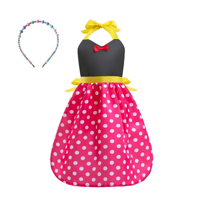 Mother Daughter Matching Clothing Apron Dresses Women Girls Halloween Cosplay Children Princess Coveralls