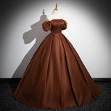 Hedy's Off The Shoulder Formal Gown Short Puff Sleeve Custom Made Evening Dress