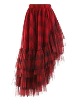 Curious Plaid Ruffle Skirt