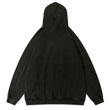 Fangs Ripped Patch Mens Hoodie Sweatshirt Y2K Grunge Hooded Streetwear