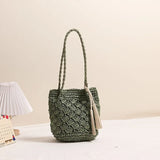 Straw Tassel Shoulder Bags Vacation Beach Bags Boho Travel Tote