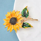 Sunflower Enamel Brooch