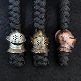 Brass Spartan Warrior Helmet Paracord Beads Lanyard Dreadlock Beard Bead