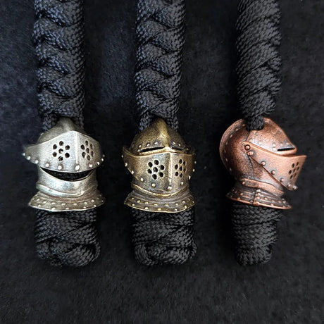 Brass Spartan Warrior Helmet Paracord Beads Lanyard Dreadlock Beard Bead