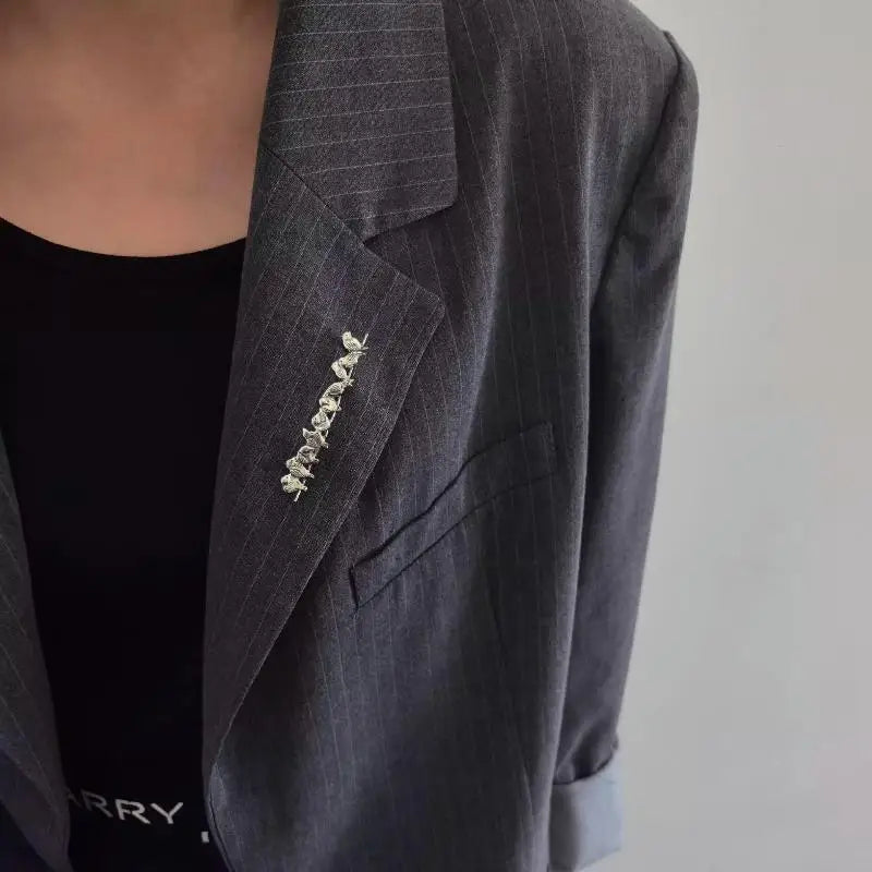 Birds on a Wire Suit Pocket Brooch