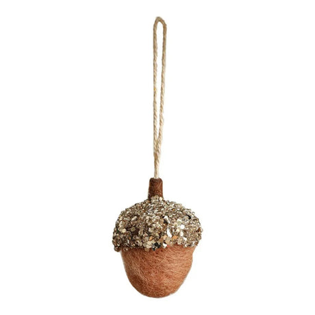 Wool Felt Glittery Acorn Ornaments Christmas Tree Hanging Decor
