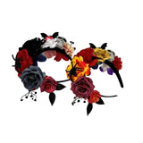 Skull Bat Roses Halloween Theme Flower Hairband