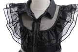 Wednesday Addams Cosplay Costume Girls Black Gothic Dress Sets