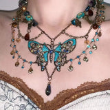 Belly Dancer's Butterfly Tassel Necklace or Belly Chain