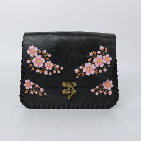 Spring Cherry Blossom Faux Leather Belt Bag Medieval Cosplay