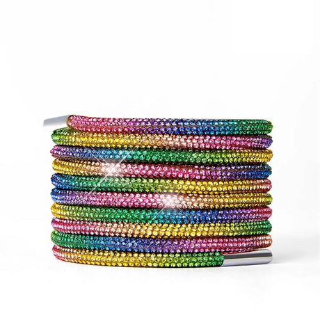 One Rhinestone Shoelace Casual Sneakers Round Shoe Laces Rainbow Diamond Cross Braiding 100/120/140/160CM