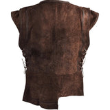 Men's Medieval Faux Suede Vest Sleeveless Shirt Vikings Cosplay Archer Costume