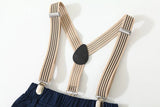Summer Boys Shorts Suit Toddler Boys Formal Suspender Bowtie Trousers Suit 2-8 Years