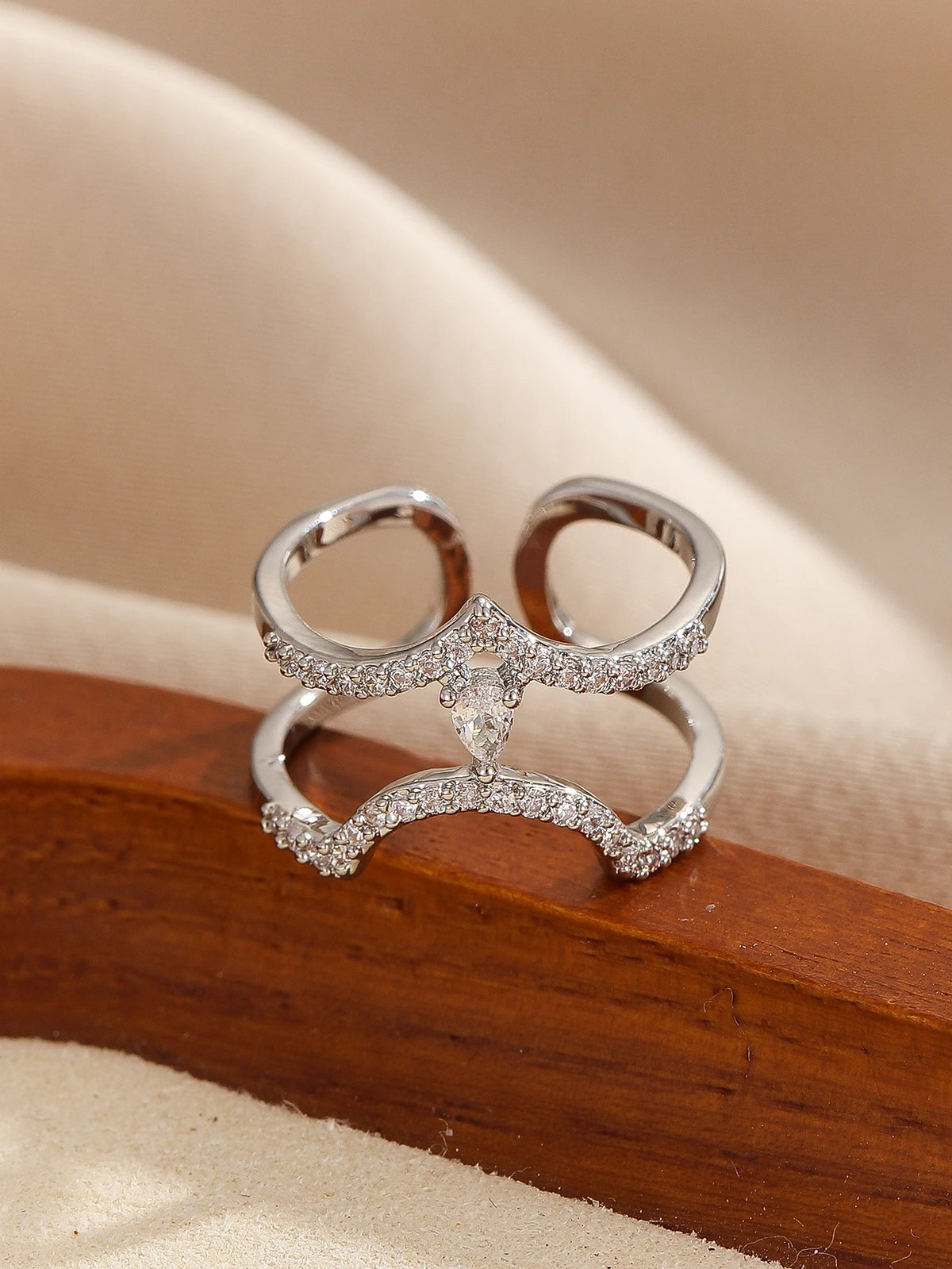 Zircon Nail Jewellery Wearable Art Finger Tip Rings