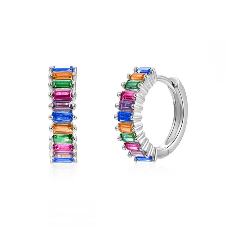 Colourful Zircon Gold Stud Earrings Mix'n'Match