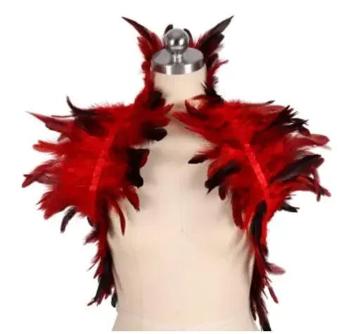 Feather Shoulder Epaulettes Festival Rave Wear