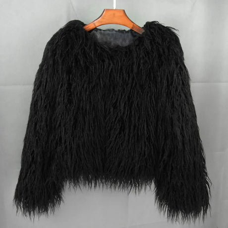 Faux Fur Coats Y2k Punk Rave Winter Jackets