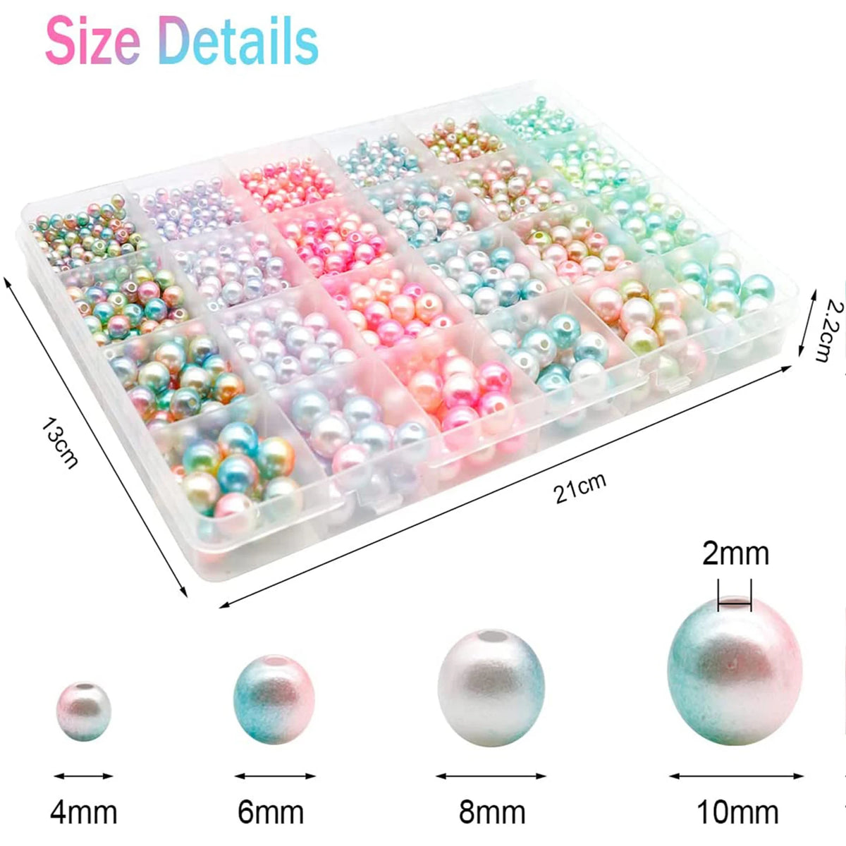 1890pcs Acrylic Mermaid Beads Kit for Jewellery Making DIY Bracelets