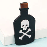 Black Poison Bottle Acrylic Brooches Skull and Cross Bone
