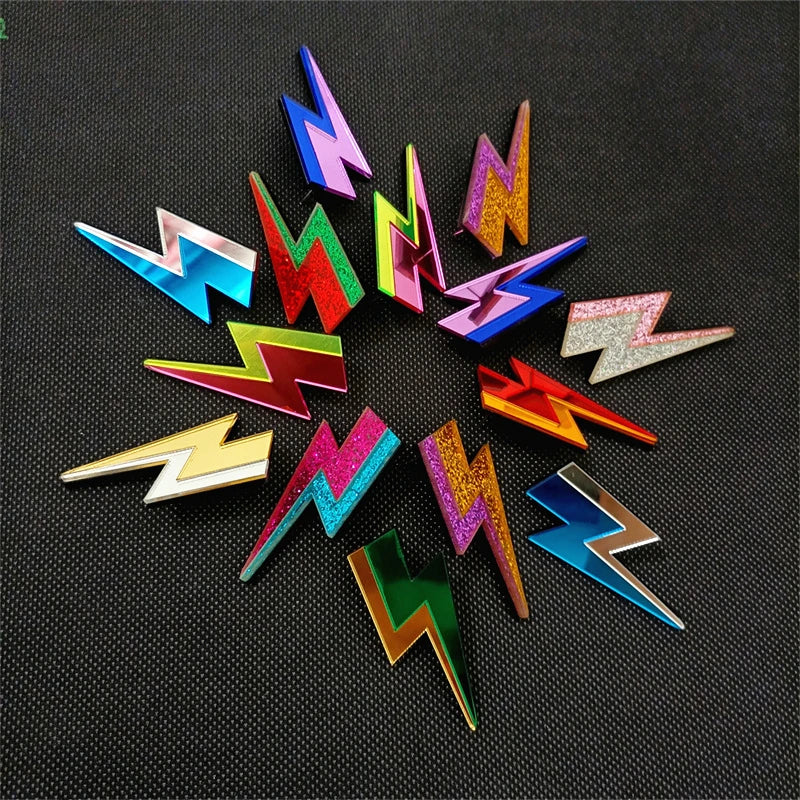 Glitter Lightning Flash Acrylic Stud Earrings