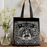 W-Weird G-Girls Club Storage Bags Double-Sided Print Canvas Tote Bag Large Capacity Shopping Bag
