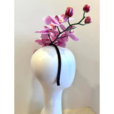 Handcrafted Large Realistic Orchid Statement Headpiece Floral Headband for Weddings Races Photoshoots