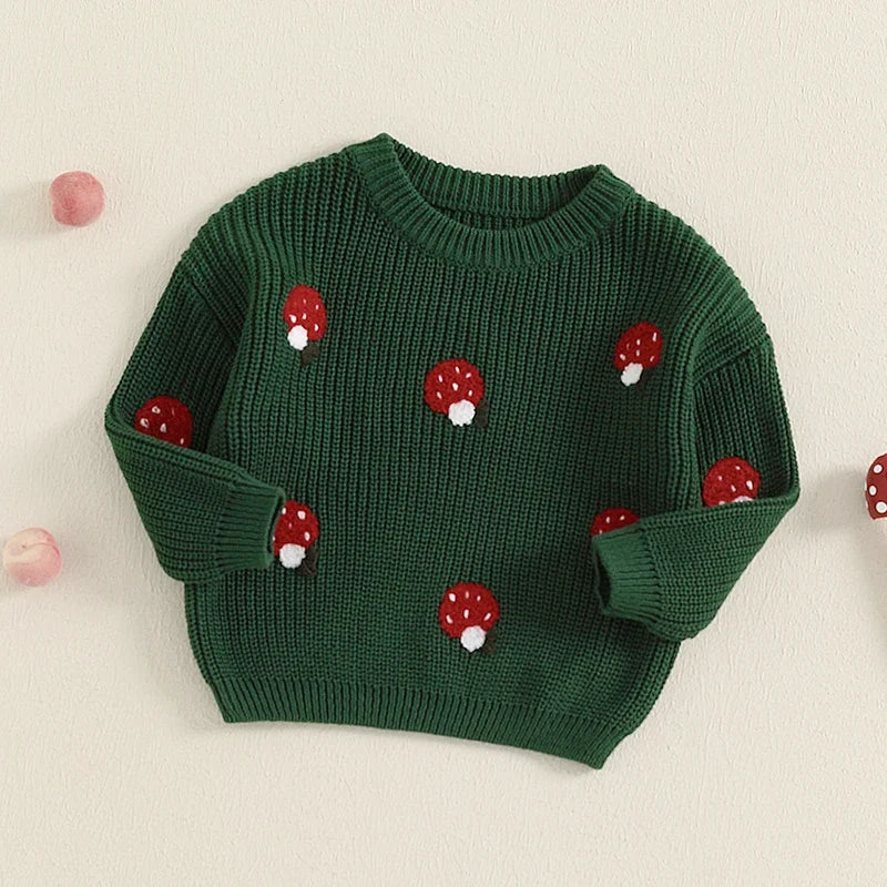 Childrens' Embroidered Mushroom Sweater