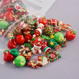 5pcs Christmas Charm Enamel Apple Socks Bell DIY Pendant Charms For Jewelry Making Keychain Earrings Bulk Handmade Material Gift