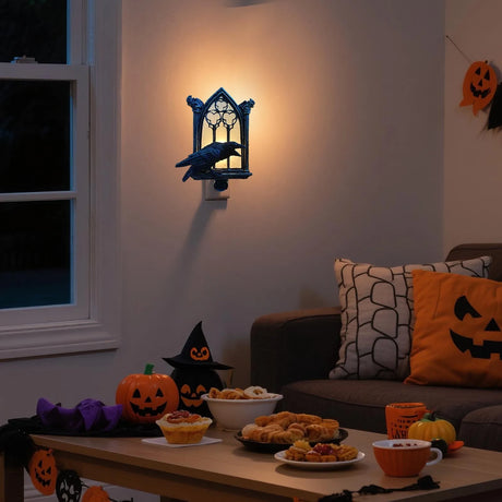 Halloween Crow Night Light Halloween Gothic Decoration Haunted House Decor