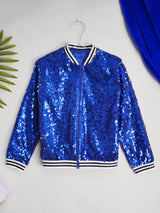 Kids Girls Sequinned Dance Bomber Jackets