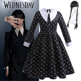 Wednesday Addams Cosplay Costume for Girls Halloween Book Week 3-12 Years