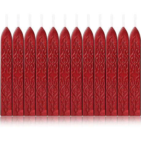 12PCS Blood Red Sealing Wax Sticks with Wick