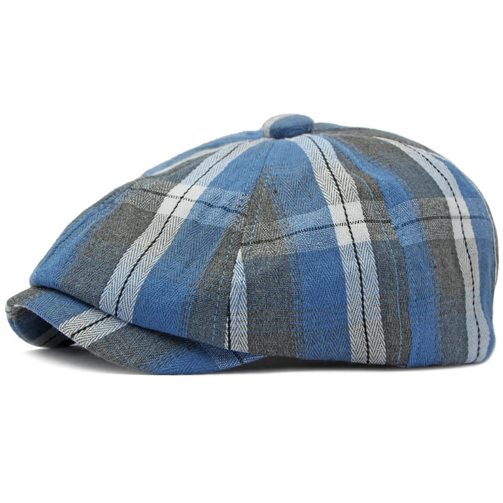 Plaid Newspaper Boy Beret Caps