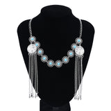 Kazakh Forehead Chain Silver Tassel Headband