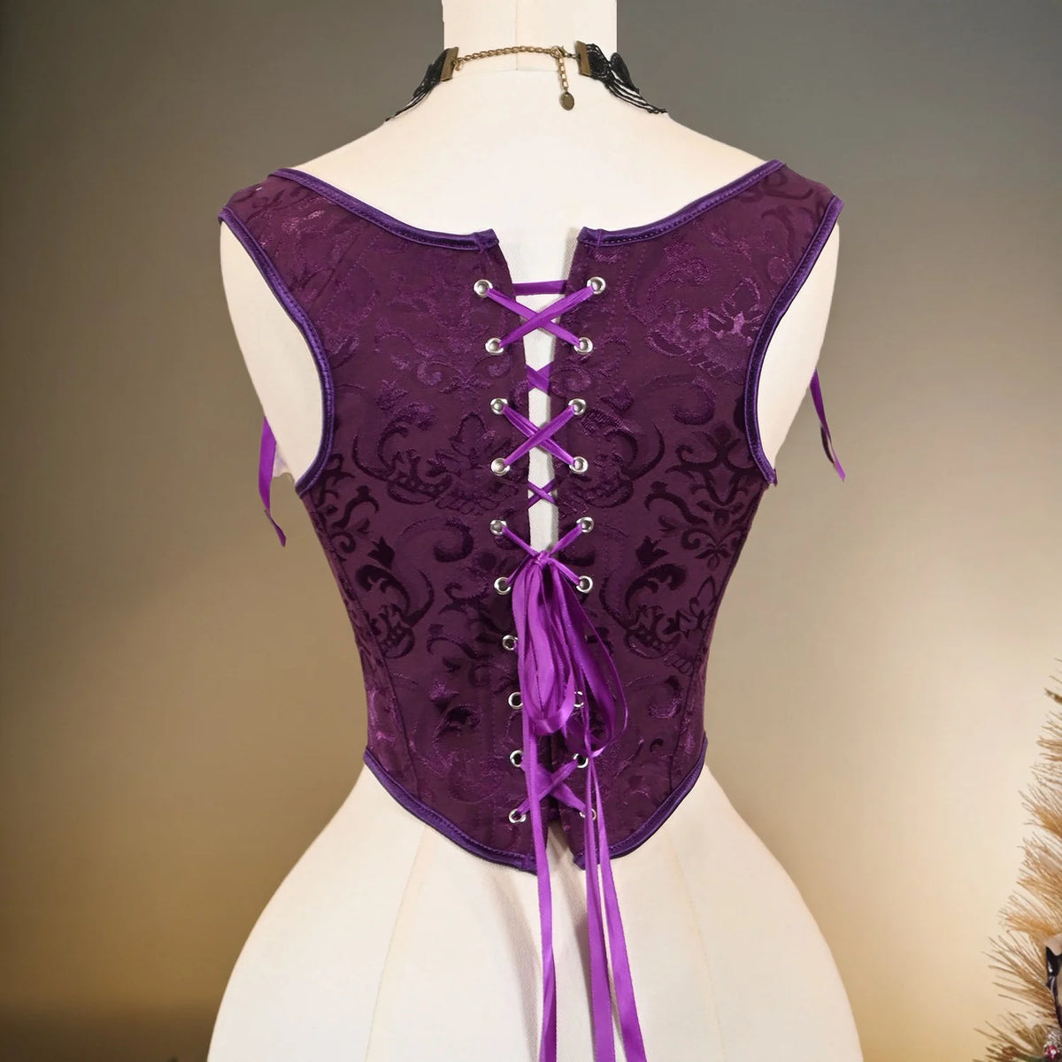 Jacquard Corset Bustier Overbust Boned