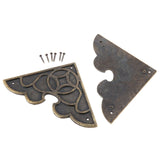 Two Decorative Metal Box Corners 54mm Furniture Jewellery